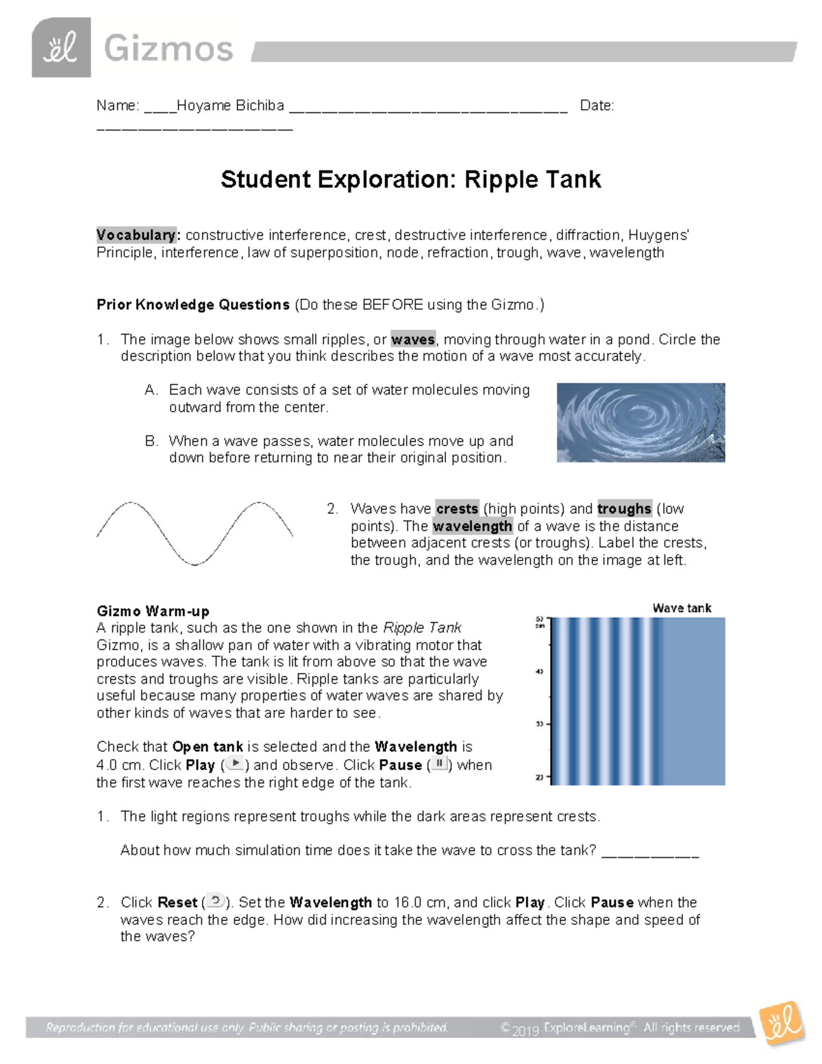 Ripple Tank Exploration - Concepts of Wave Behavior and Interference ...