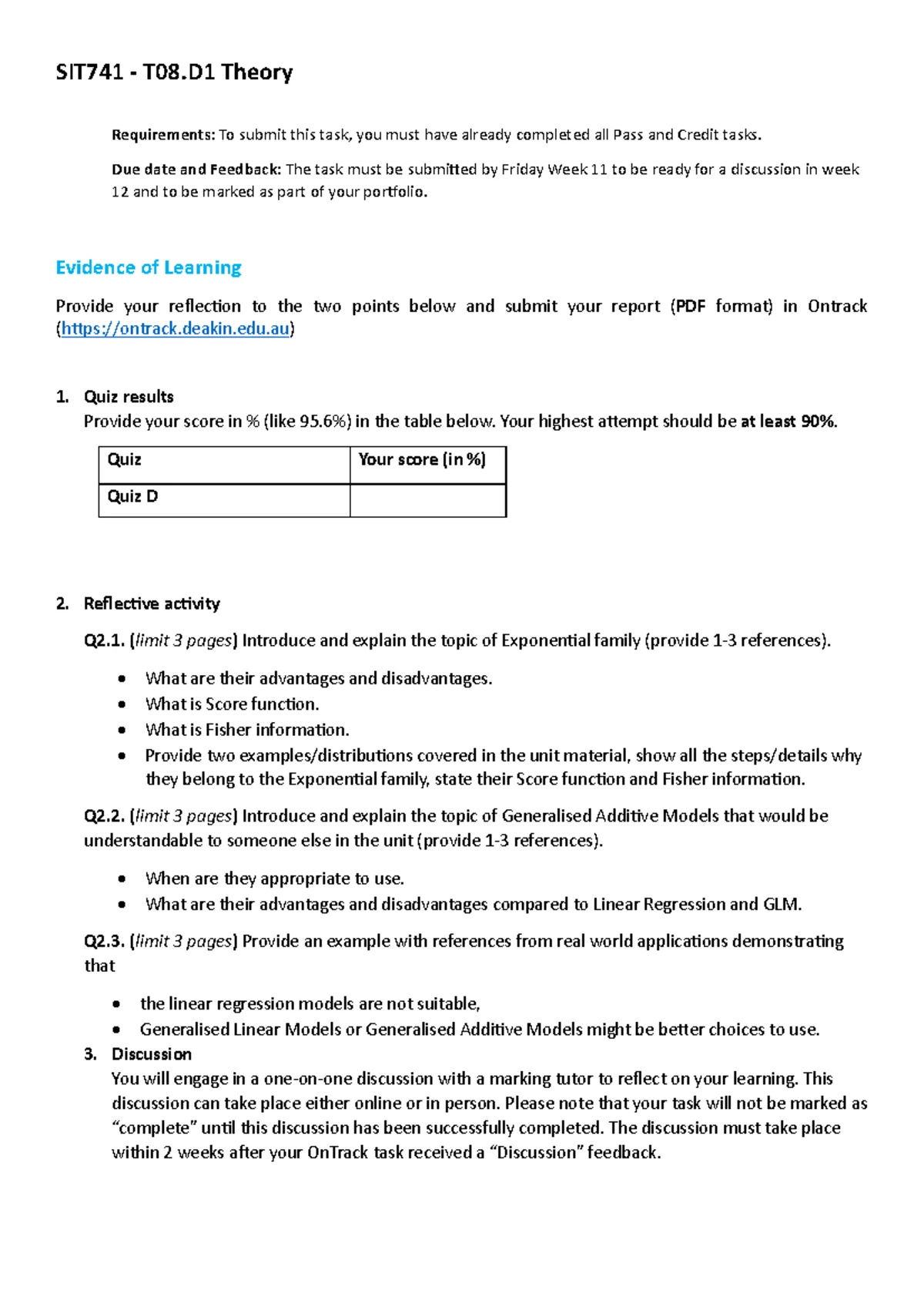 SIT720-2.1P - Week 2 Lesson Review and Evidence of Learning - Studocu