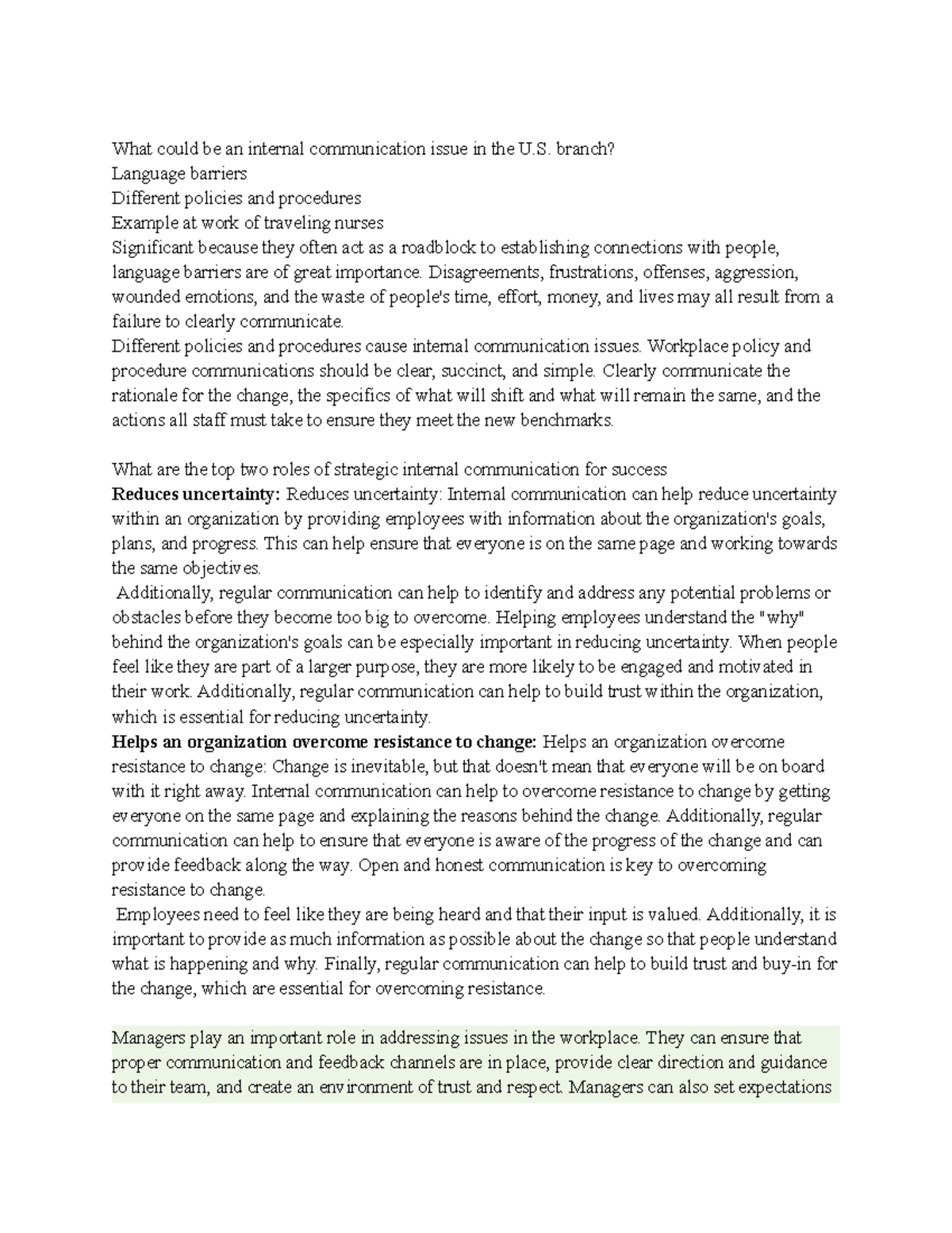 MBA 687 4-2 Internal Communication Challenges & Managerial Strategies ...