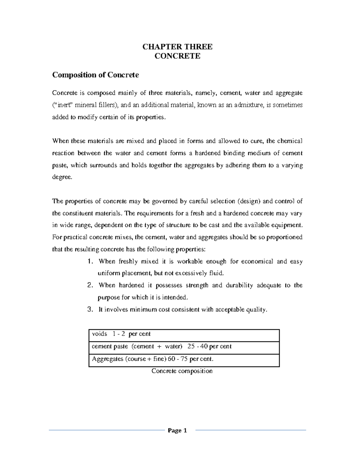 CH 3 General Concrete - To help students. - CHAPTER THREE CONCRETE ...
