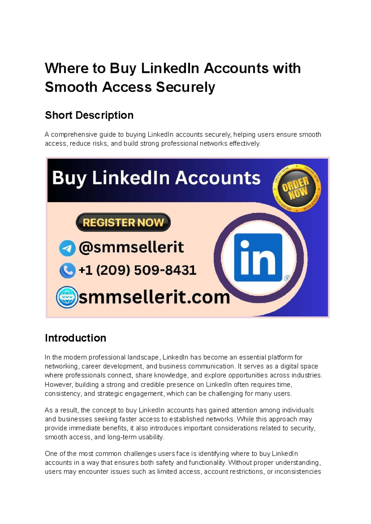 Guide to Securely Buying LinkedIn Accounts for Smooth Access - Studocu