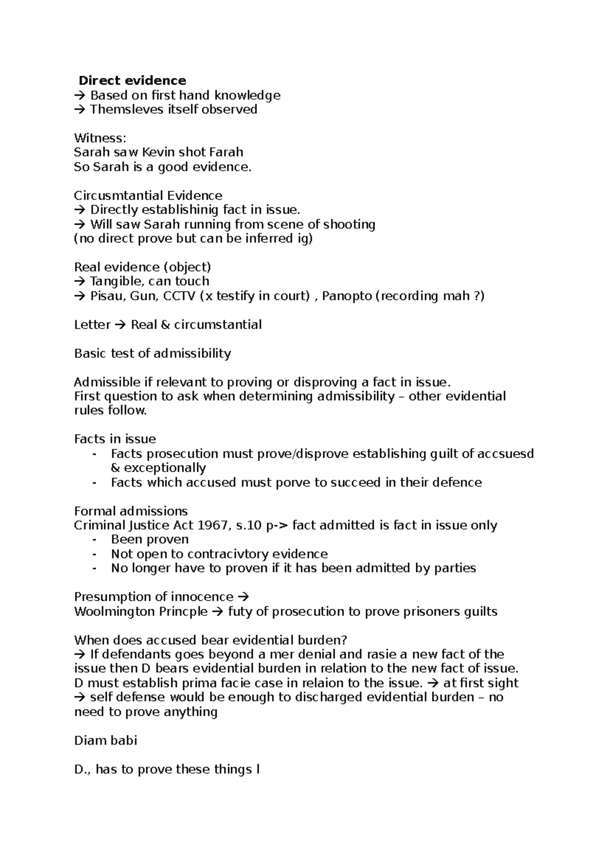 Criminal Litigation Lecture 2: Understanding Evidence Types and ...