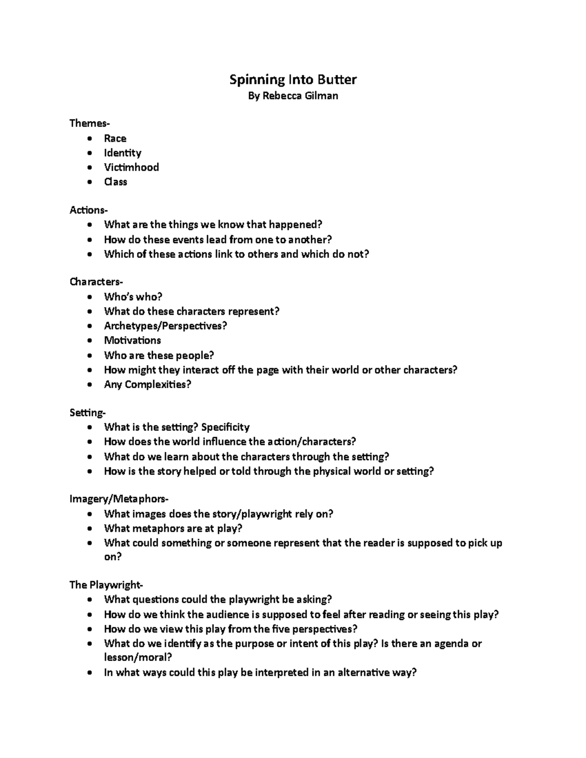 Spinning Into Butter (Race & Identity) Pre-Quiz Notes - Studocu