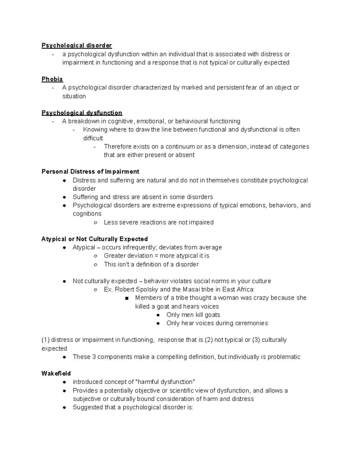 Psych 2310 - Chapter 1: Understanding Psychological Disorders - Studocu