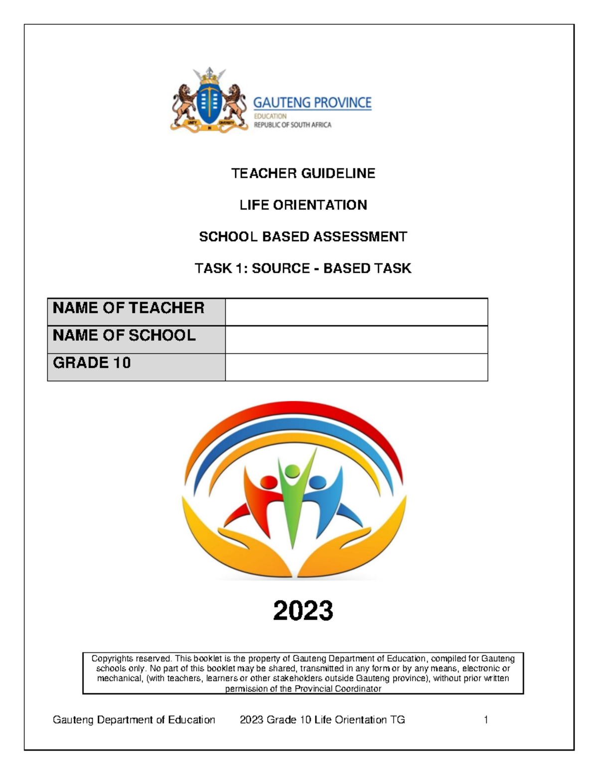 Final Grade 10 LO Source-Based Task Guidelines - 2023 - Studocu