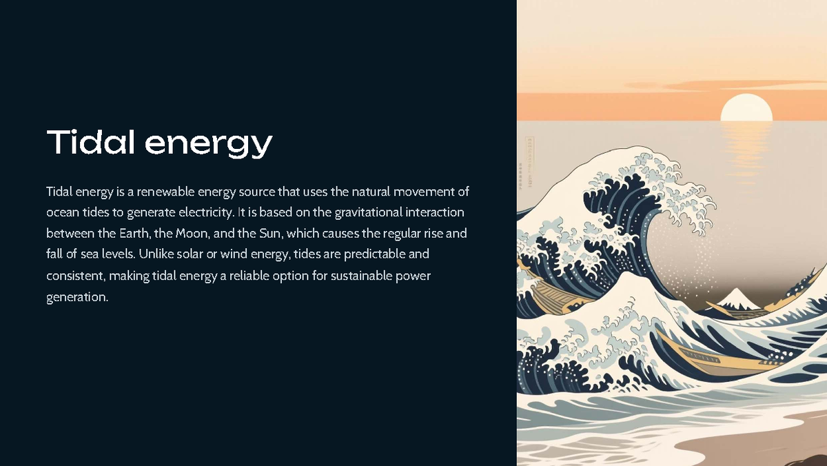 Tidal Energy: A Reliable Renewable Source for Sustainable Power - Studocu