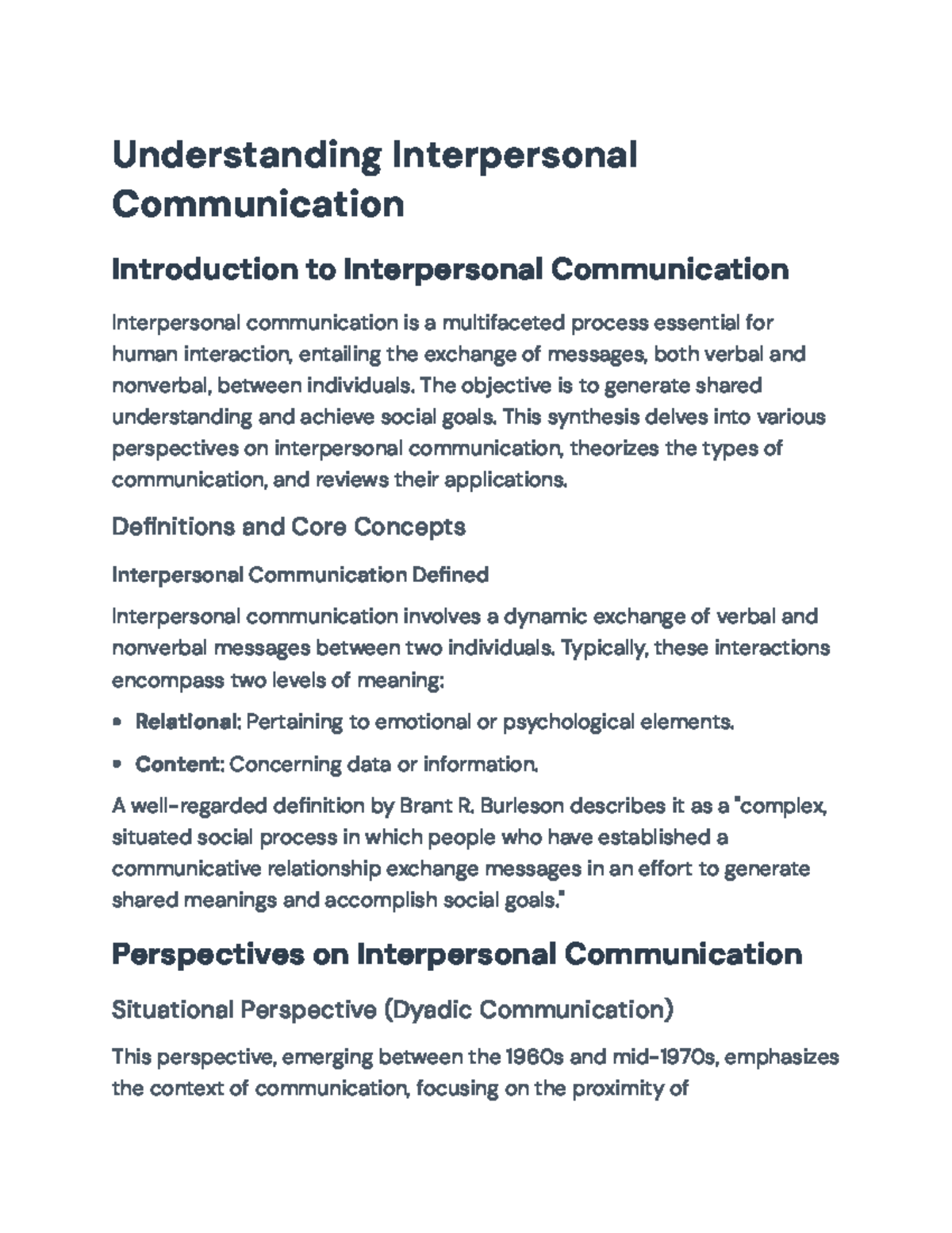 Understanding Interpersonal Communication: Theories and Applications ...