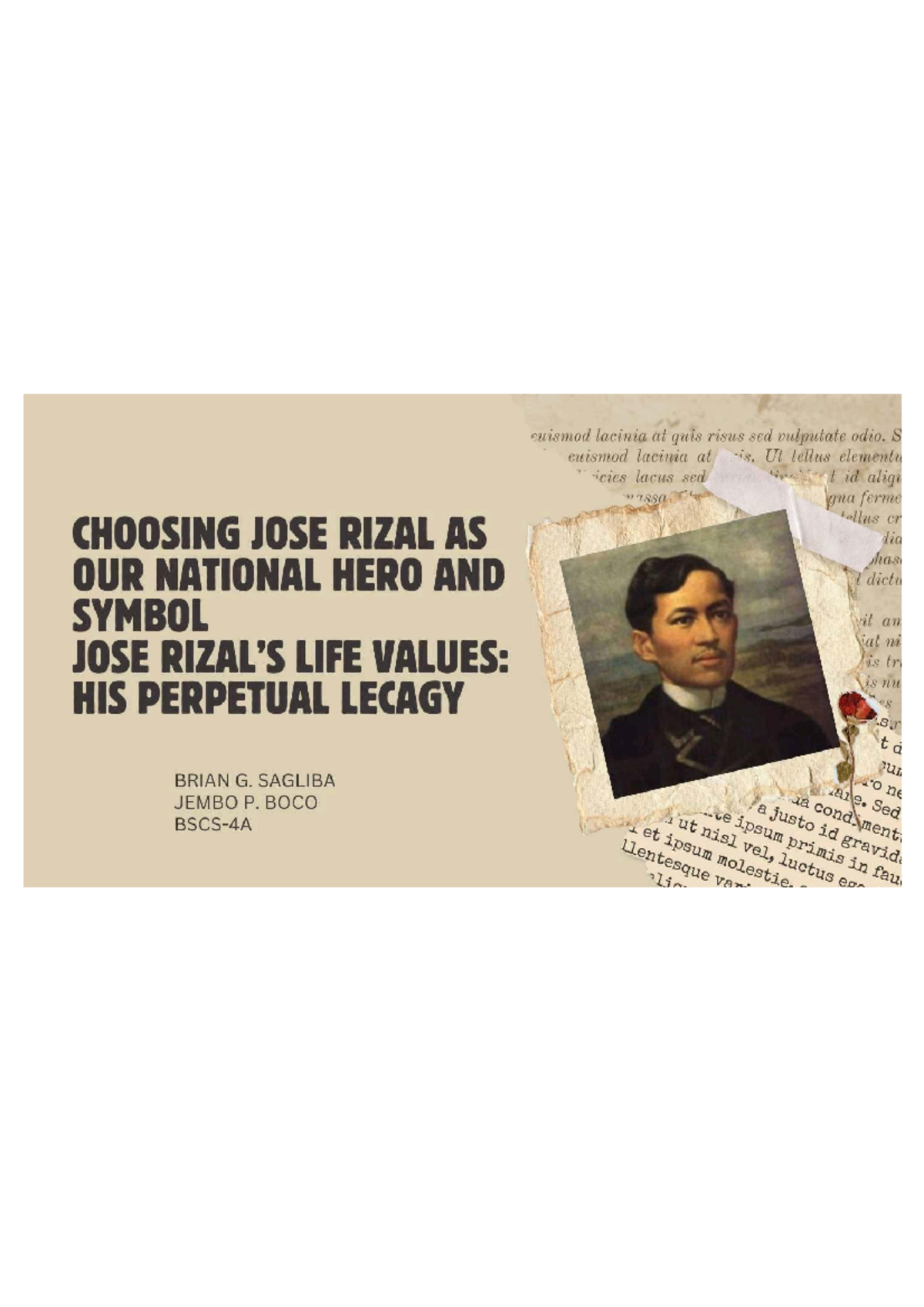 Jose Rizal: Our National Hero and His Enduring Legacy (HIST 101) - Studocu