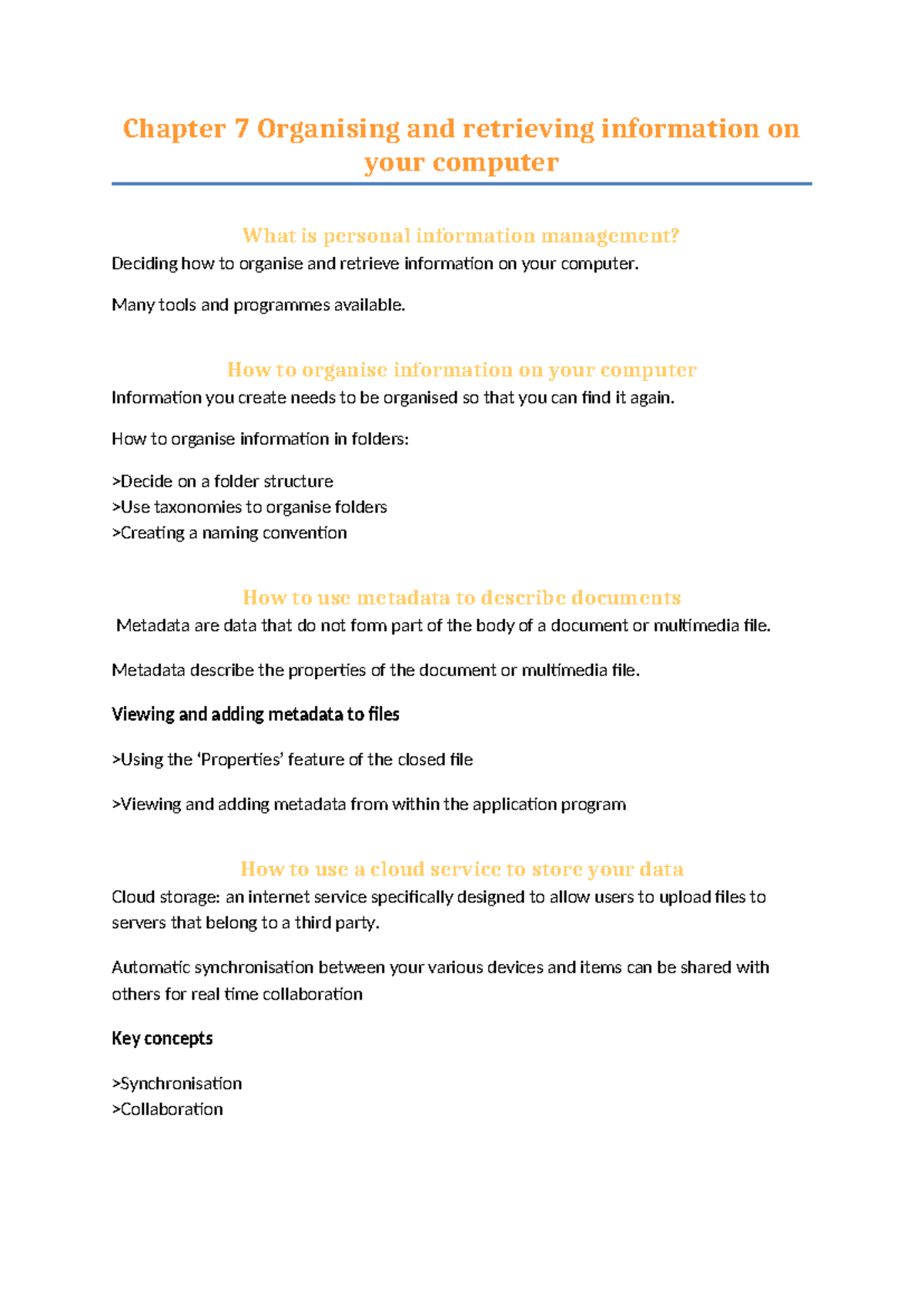 Chapter 7 - AIM 111: Organising & Retrieving Info on Your Computer ...