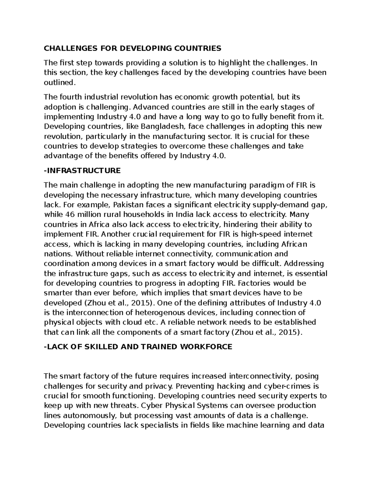FIR 303 edited - Pols303 summary - CHALLENGES FOR DEVELOPING COUNTRIES ...