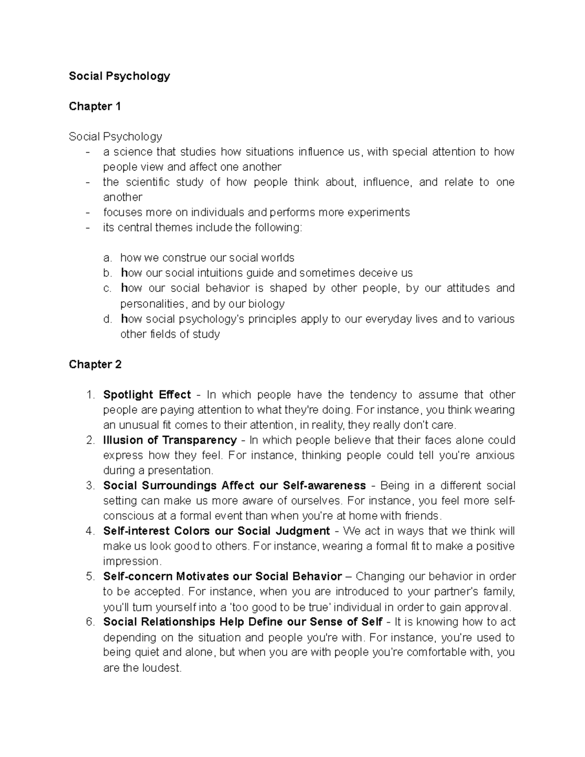 Social Psychology (PSY101) - Comprehensive Study Guide and Reviewer ...