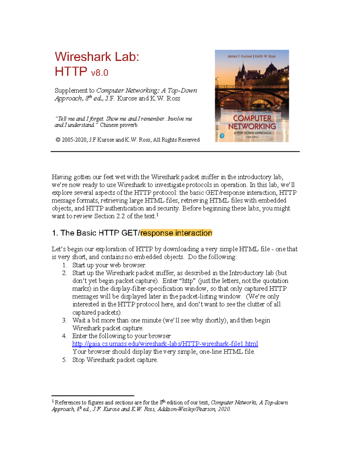 COMP 320: Week 3 Lab - Wireshark HTTP Protocol Exploration - Studocu