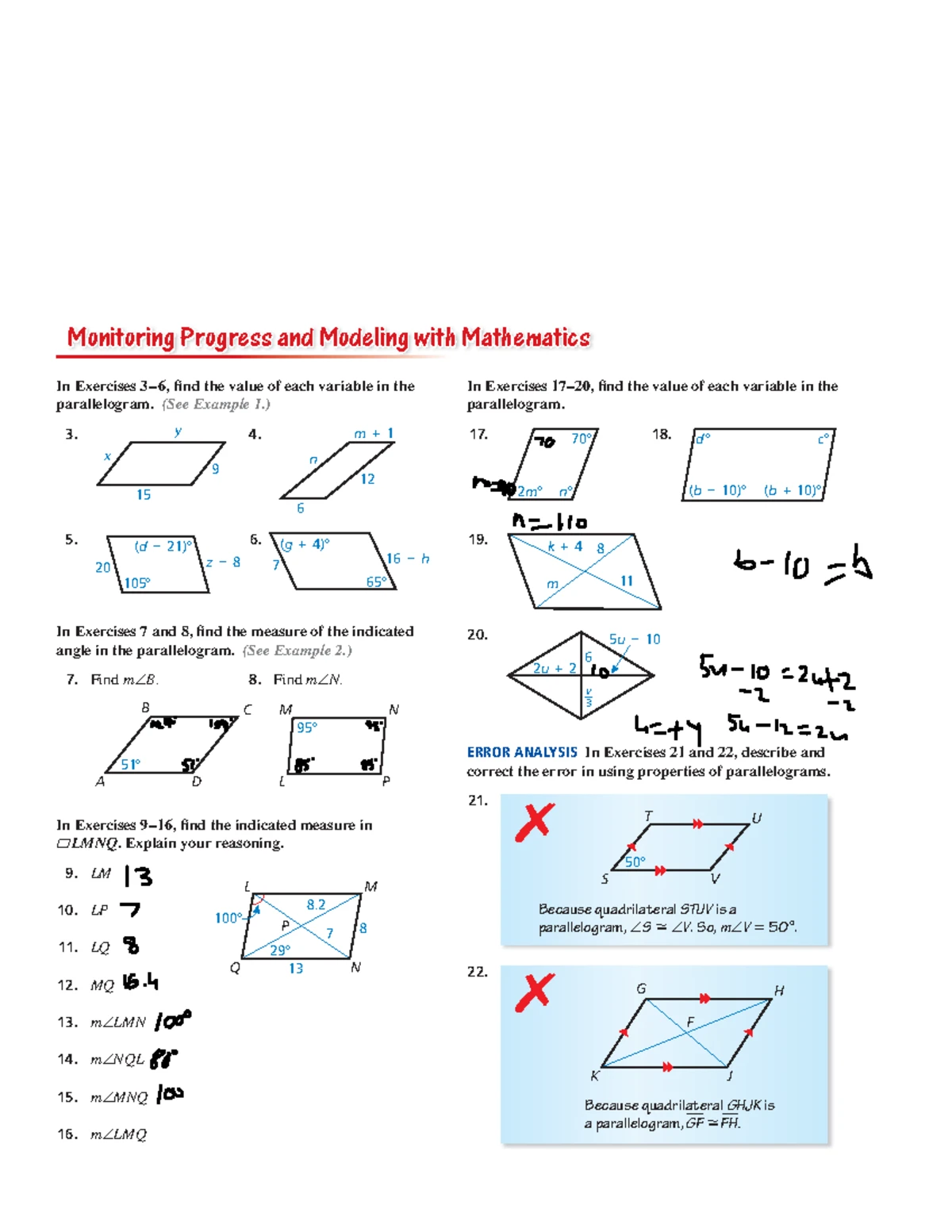 5.4 Geometry Notes: Properties of Rhombuses, Rectangles, & Squares ...