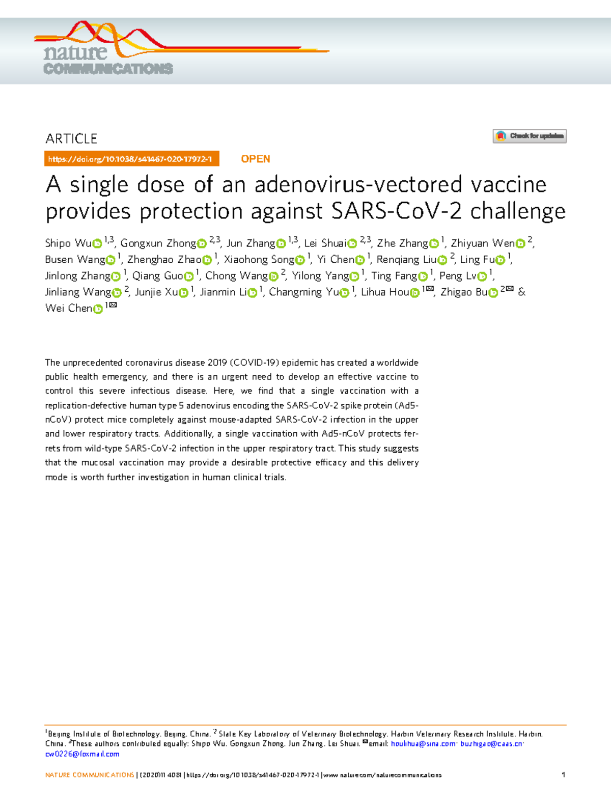 Ad5-nCoV Vaccine Efficacy Against SARS-CoV-2: Study Insights - Studeersnel