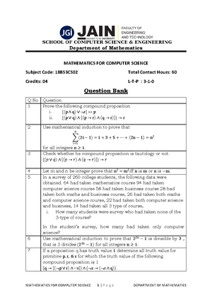 Module 2.1 Discrete and Continuous distributions - Question Bank Page 1 ...