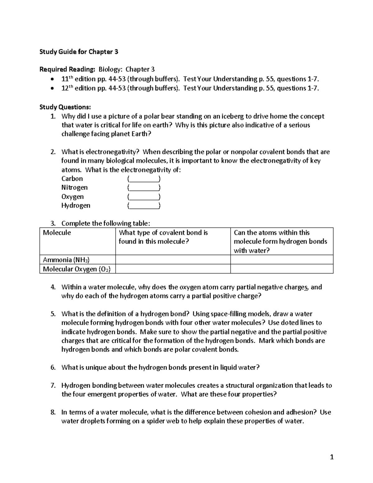 ATAC Biology 11th/12th Ed. Chapter 3 Study Guide & Questions - Studocu