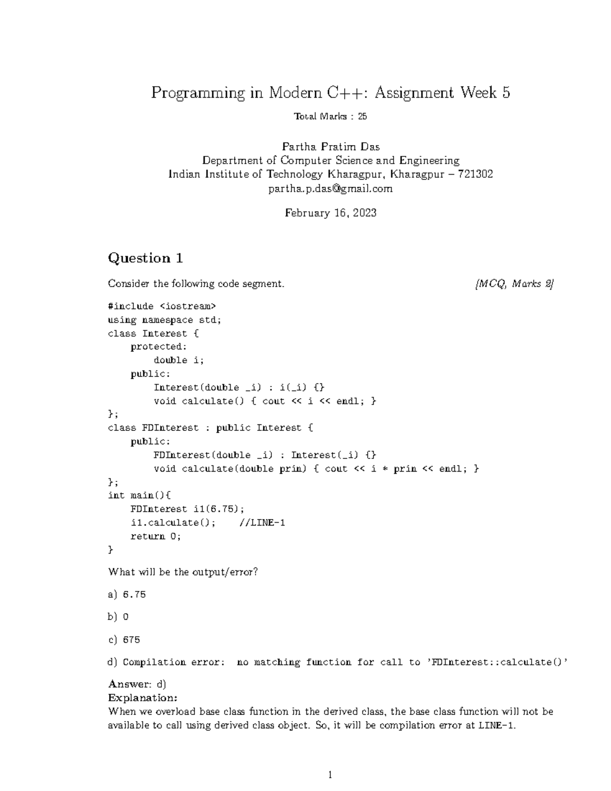 Assignment 5 Solution - Programming in Modern C++ - Programming in ...