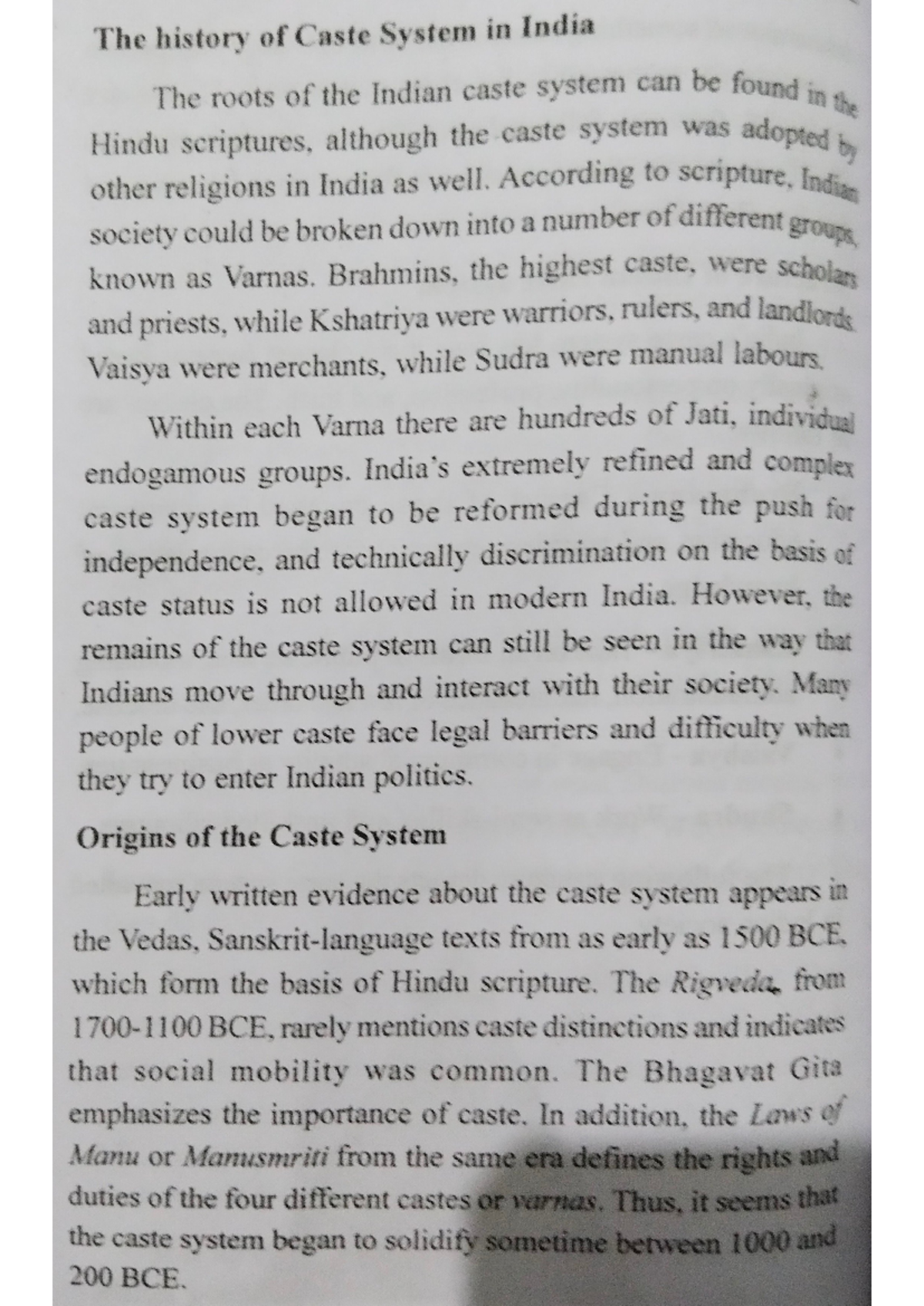 History of cast system - HISTORY - Studocu