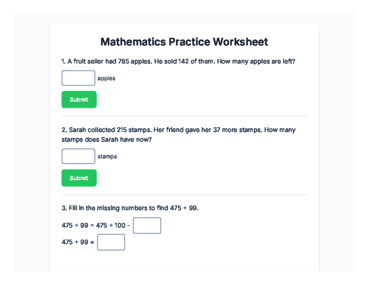 Math Practice Worksheet 1: Problem Solving Exercises - Studocu