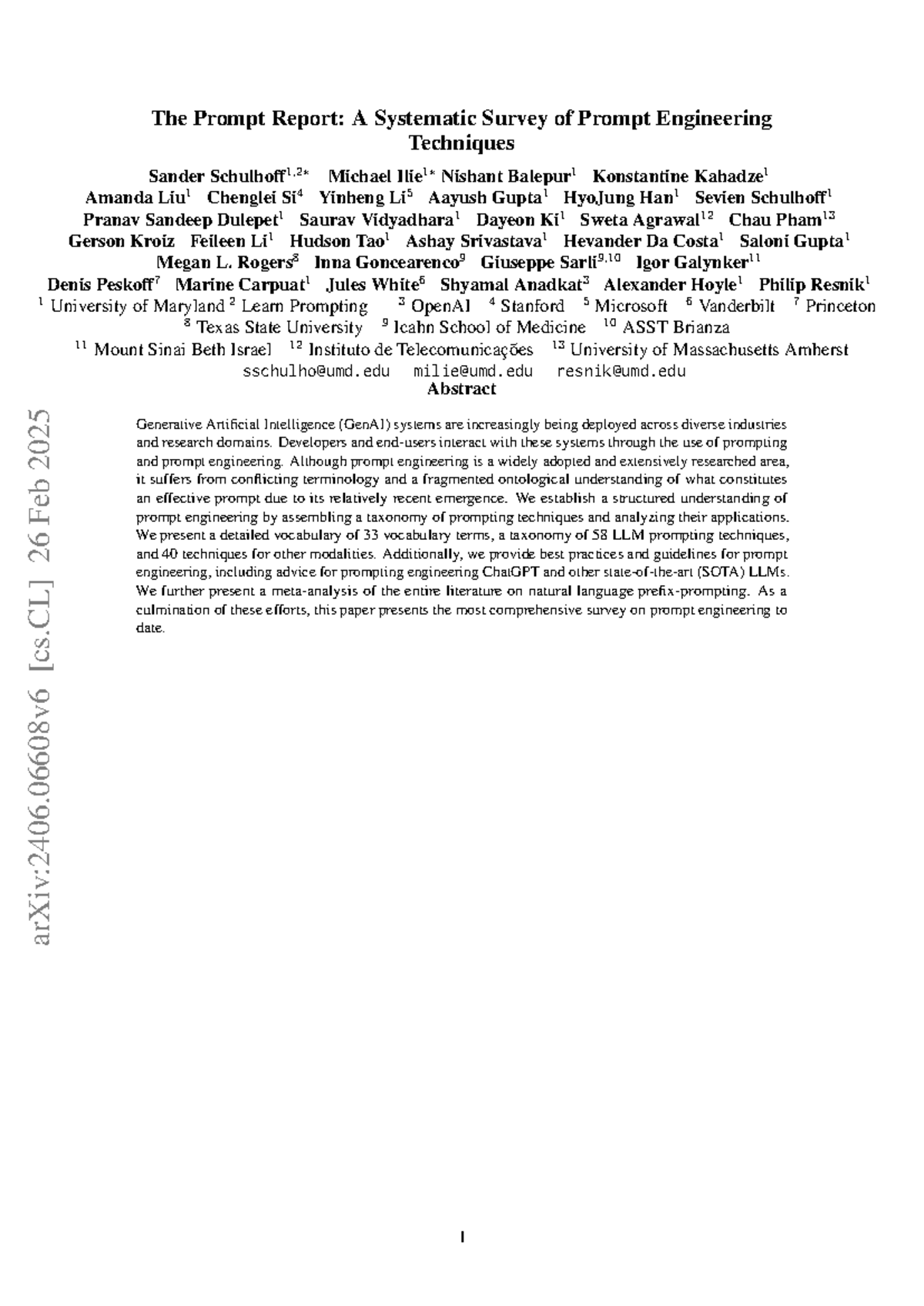 Prompt Engineering Techniques: A Comprehensive Survey (arXiv:2406 ...