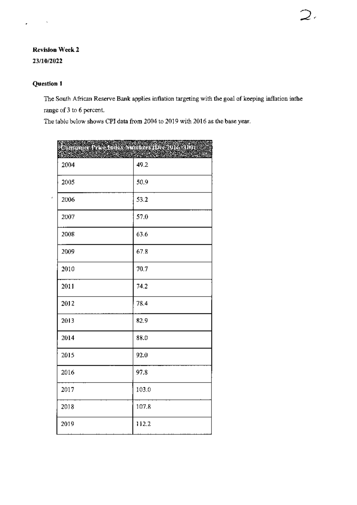 Final Exam Study Guide on Inflation Calculations - Studocu