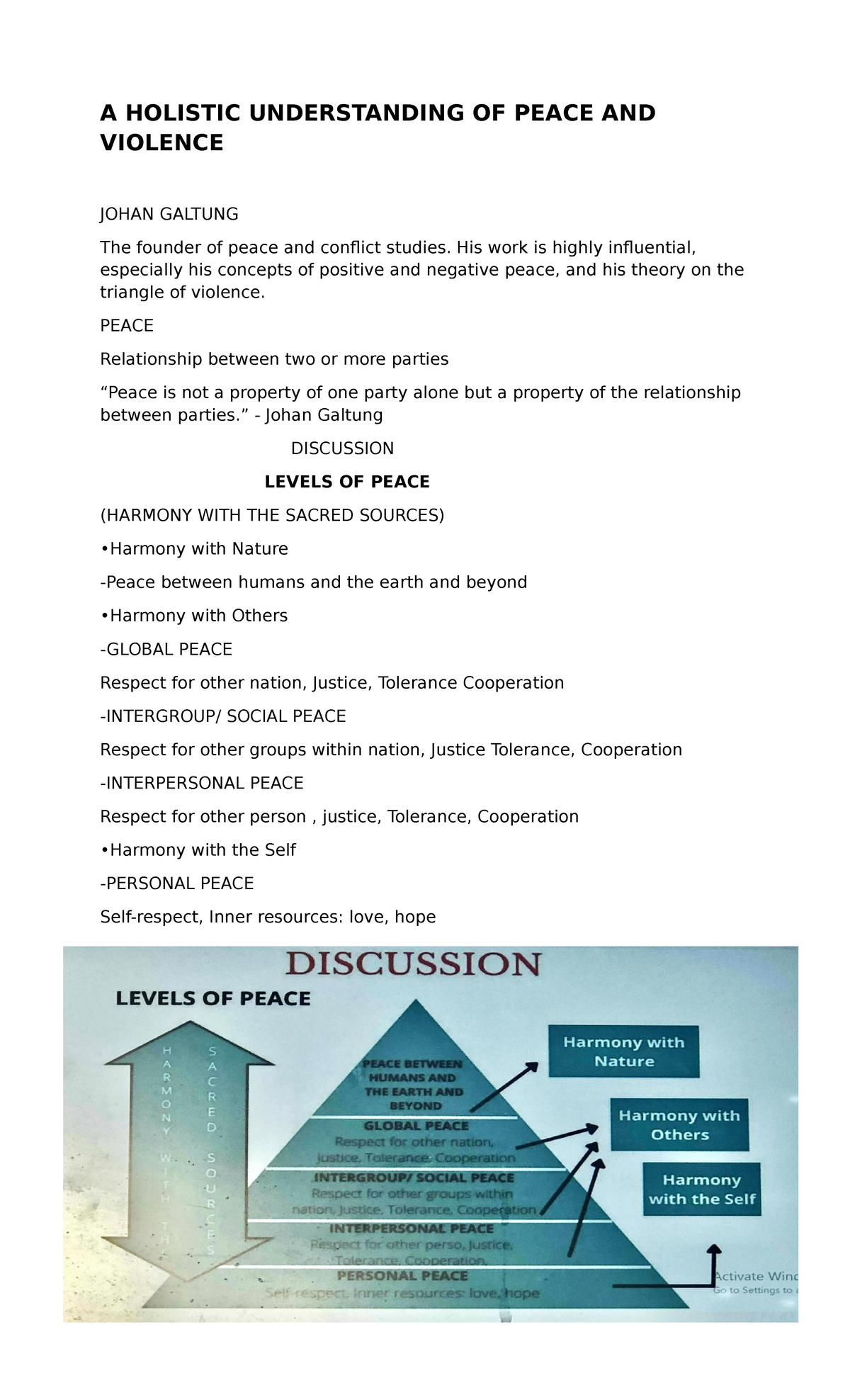 GSPS-Notes: Understanding Peace and Violence through Johan Galtung's ...