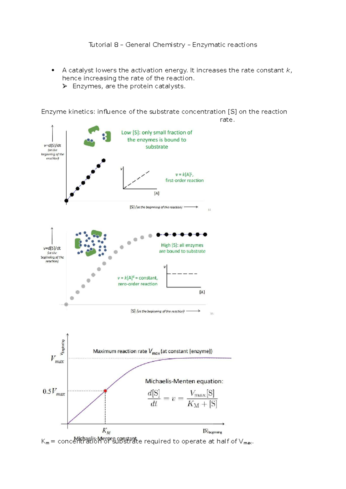 Tutorial 8: Enzymatic Reactions and Enzyme Kinetics in Chemistry ...
