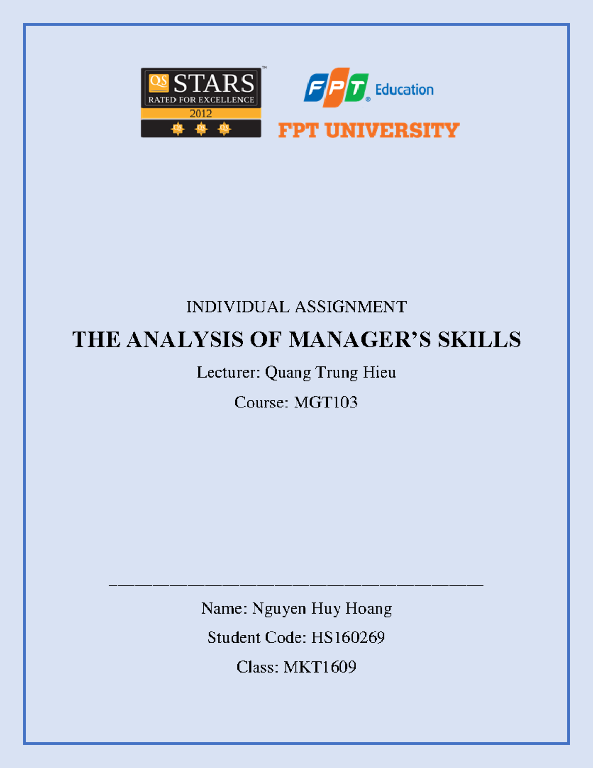 Individual Assignment- mgt103 - INDIVIDUAL ASSIGNMENT THE ANALYSIS OF ...