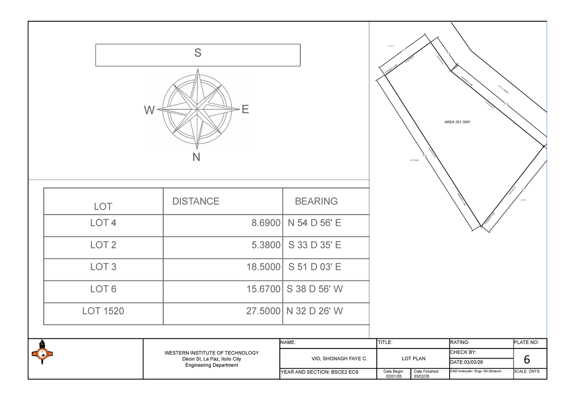 LOT-PLAN-VIO Cad 2 - Lot plan - N LOT DISTANCE BEARING LOT 4 8 N 54 D ...