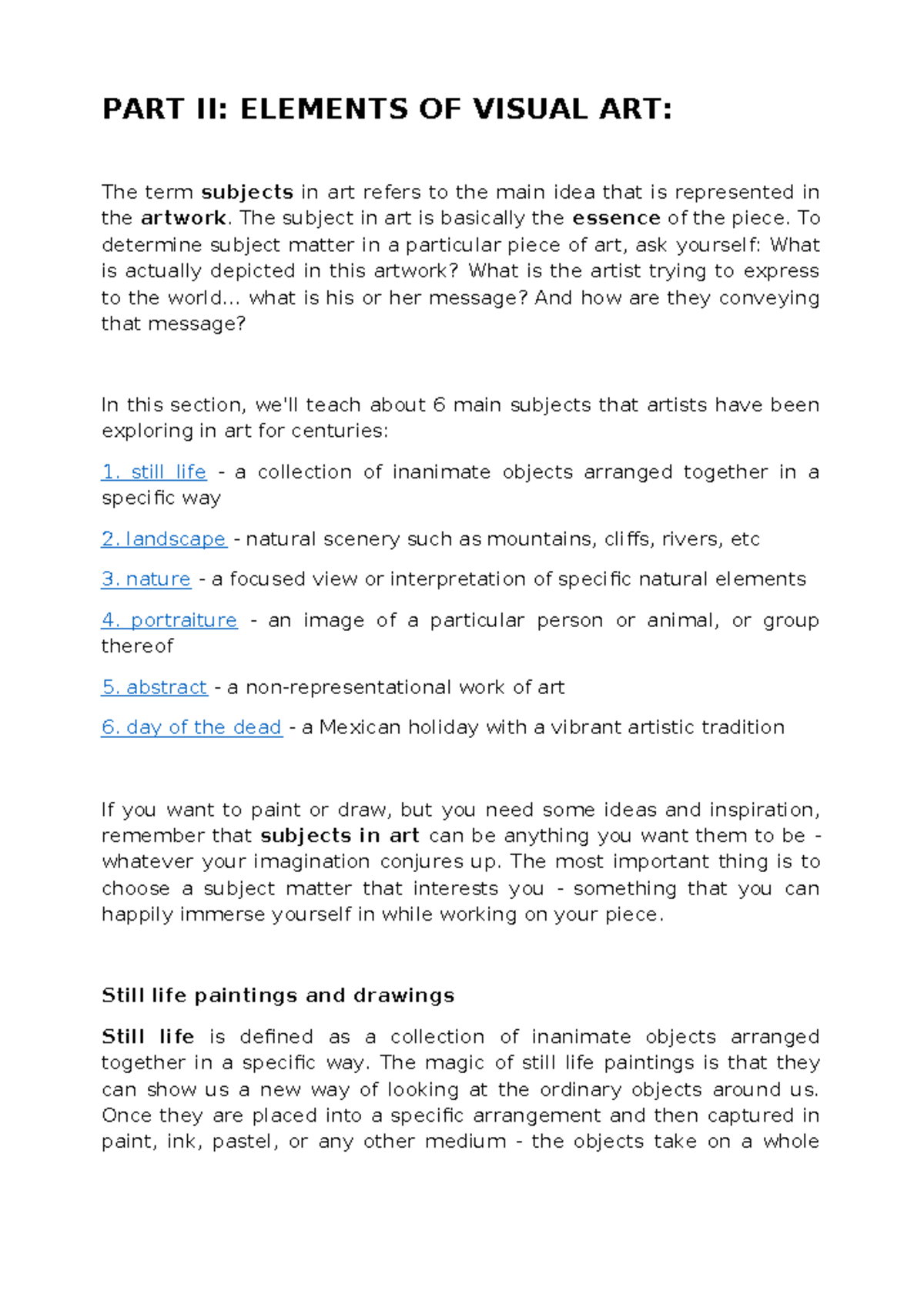 ART APP 101: Midterm Study Guide on Elements of Visual Art - Studocu