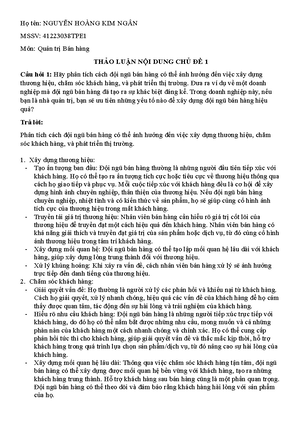 [Solved] Khch hng tim nng l khch hng hi cc tiu chun Chon mt cu tra li ...