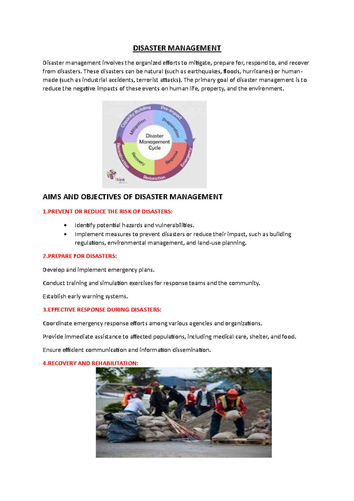 2024053090 - Helpful for research - DISASTER MANAGEMENT Disaster ...