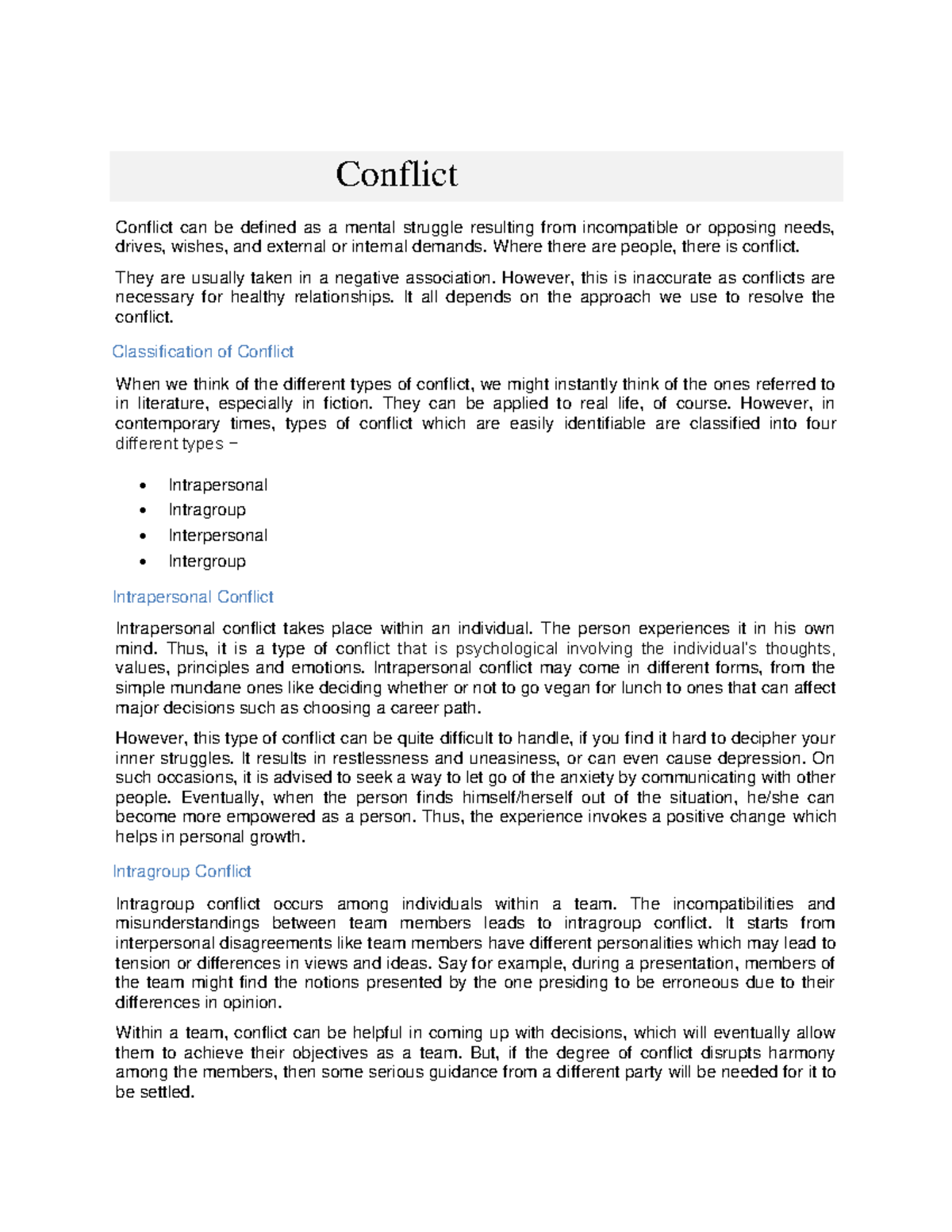 MBA Module 4: Conflict & Transactional Analysis Notes - Studocu