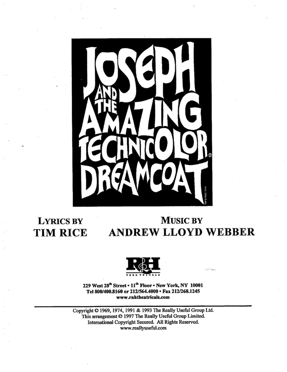 Joseph and the Amazing Technicolor Dreamcoat - Script & Lyrics - Studocu