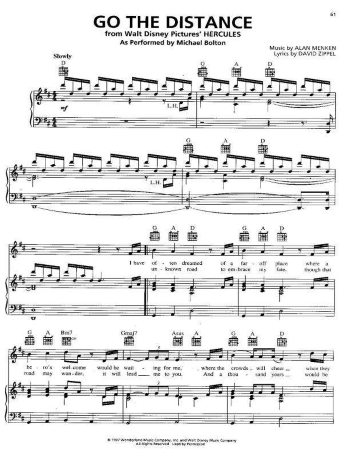 61 GO THE DISTANCE - Lyrics Analysis from Disney's HERCULES - Studocu