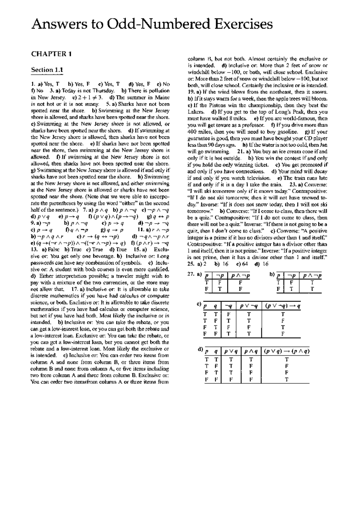 Mathematics Textbook - Discrete Math(6th Solution) - CS1231 - NUS - Studocu
