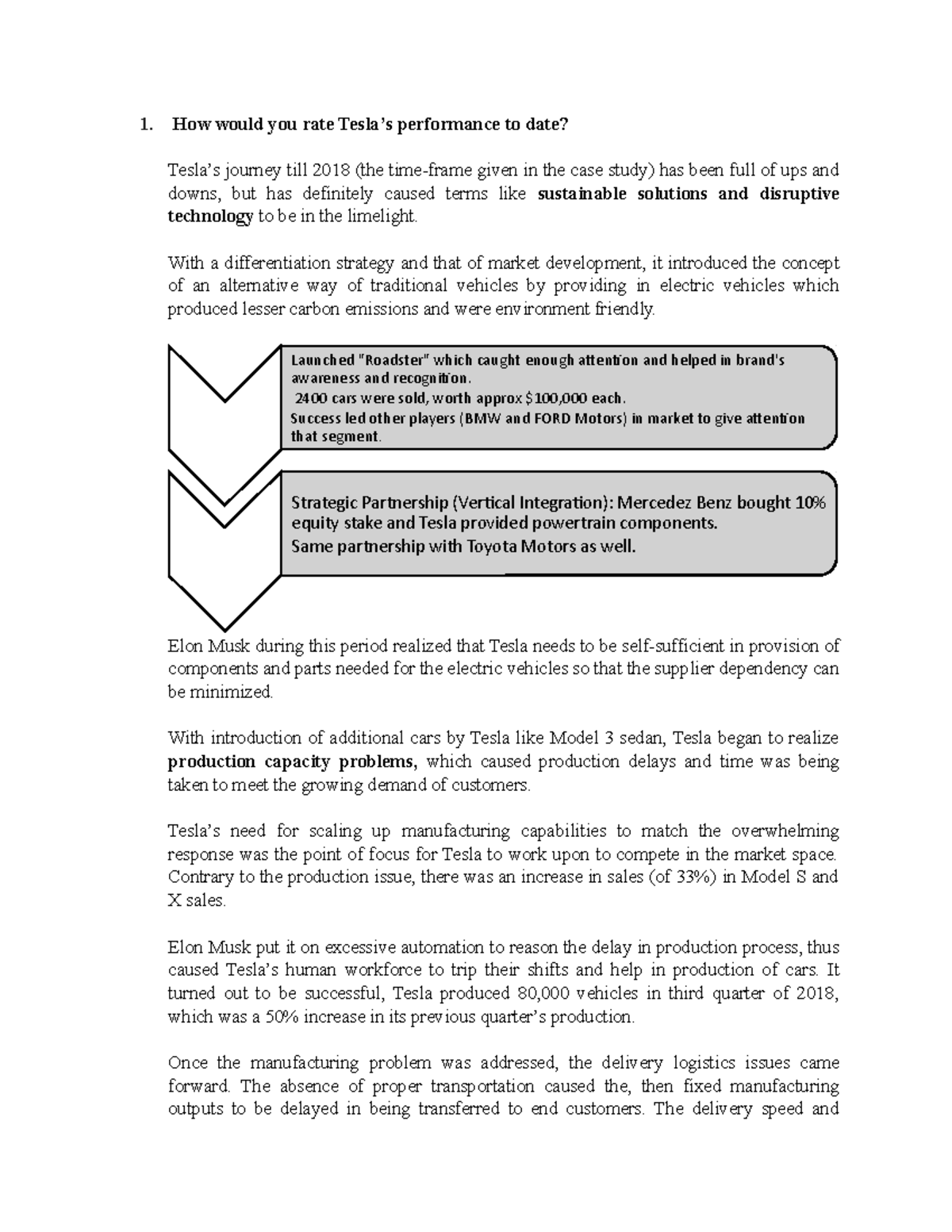 Tesla Case Study Answer - Performance and Competitive Analysis ...