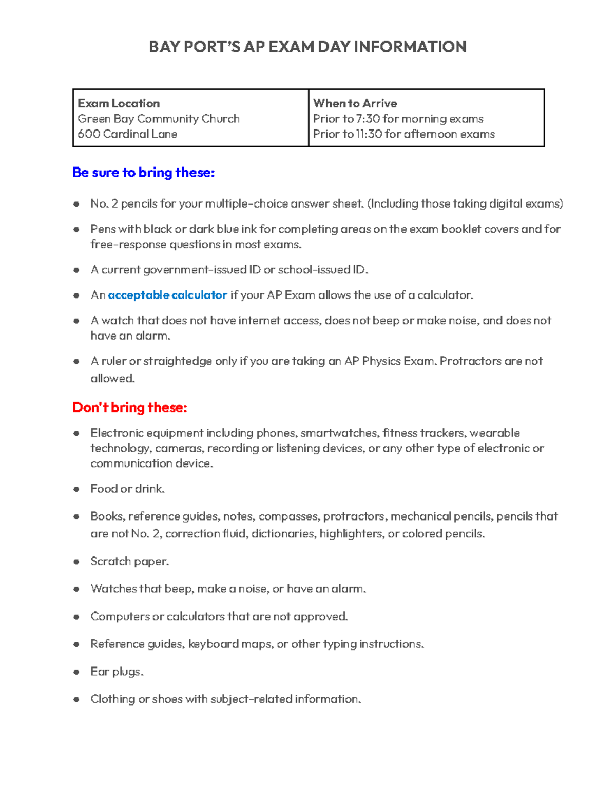 2023 AP Exam Day Guidelines & Requirements for Students - Studocu