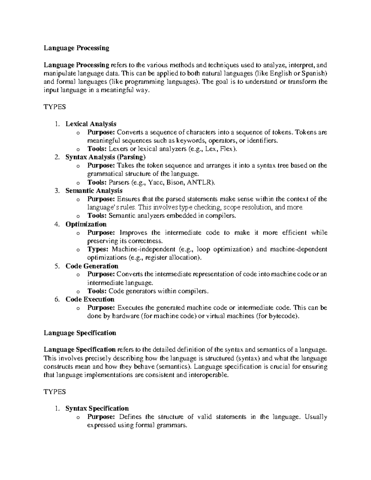Language Processing - Language Processing Language Processing refers to ...