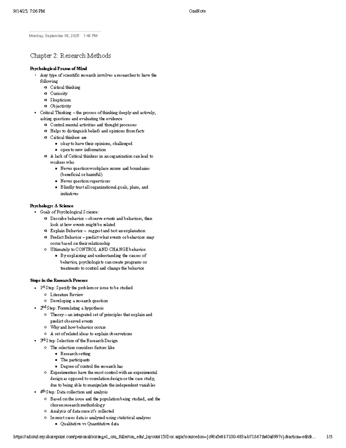 PSYC 391 Chapter 2: Research Methods in Psychology - Studocu