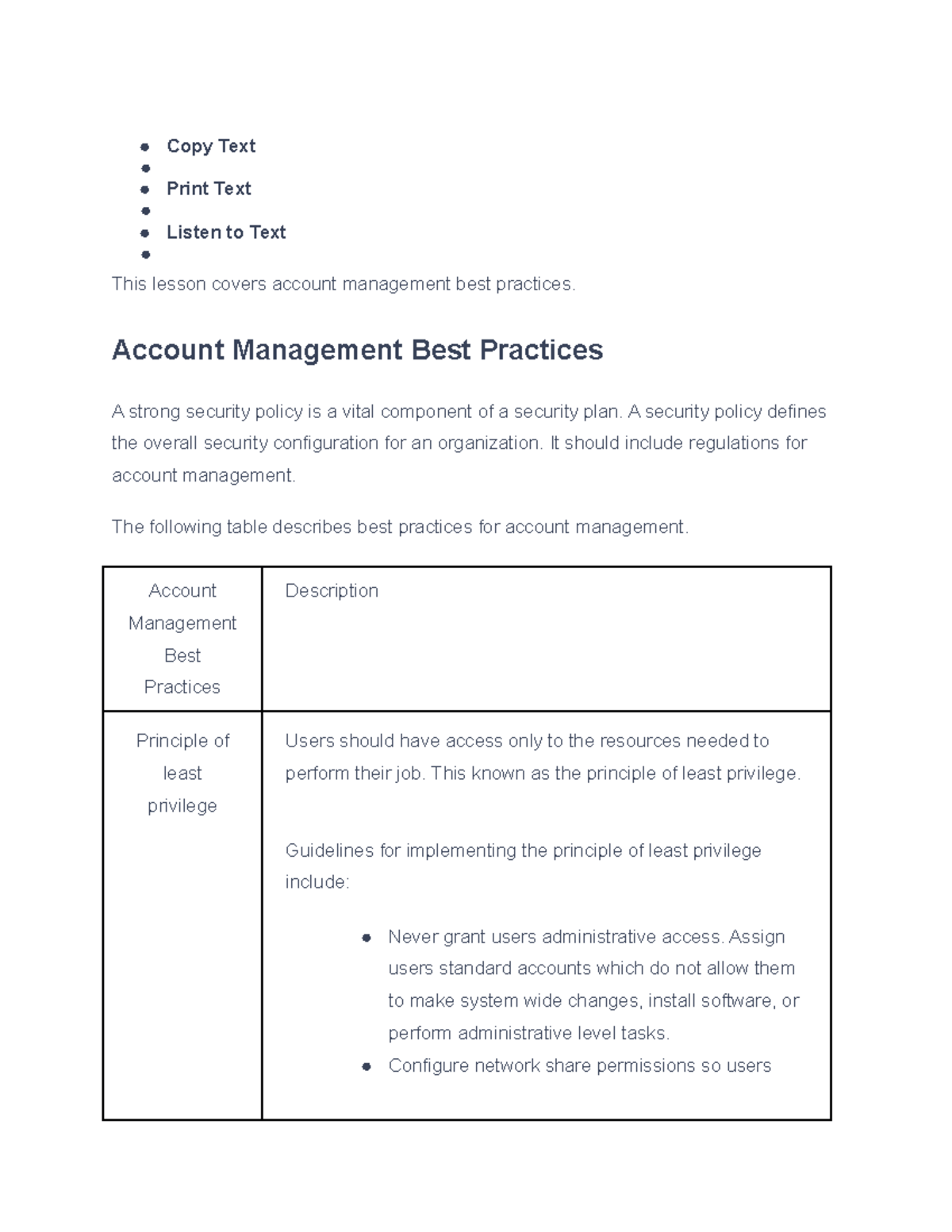 14.1.4 Account Management Best Practices in Security Policy - Studocu
