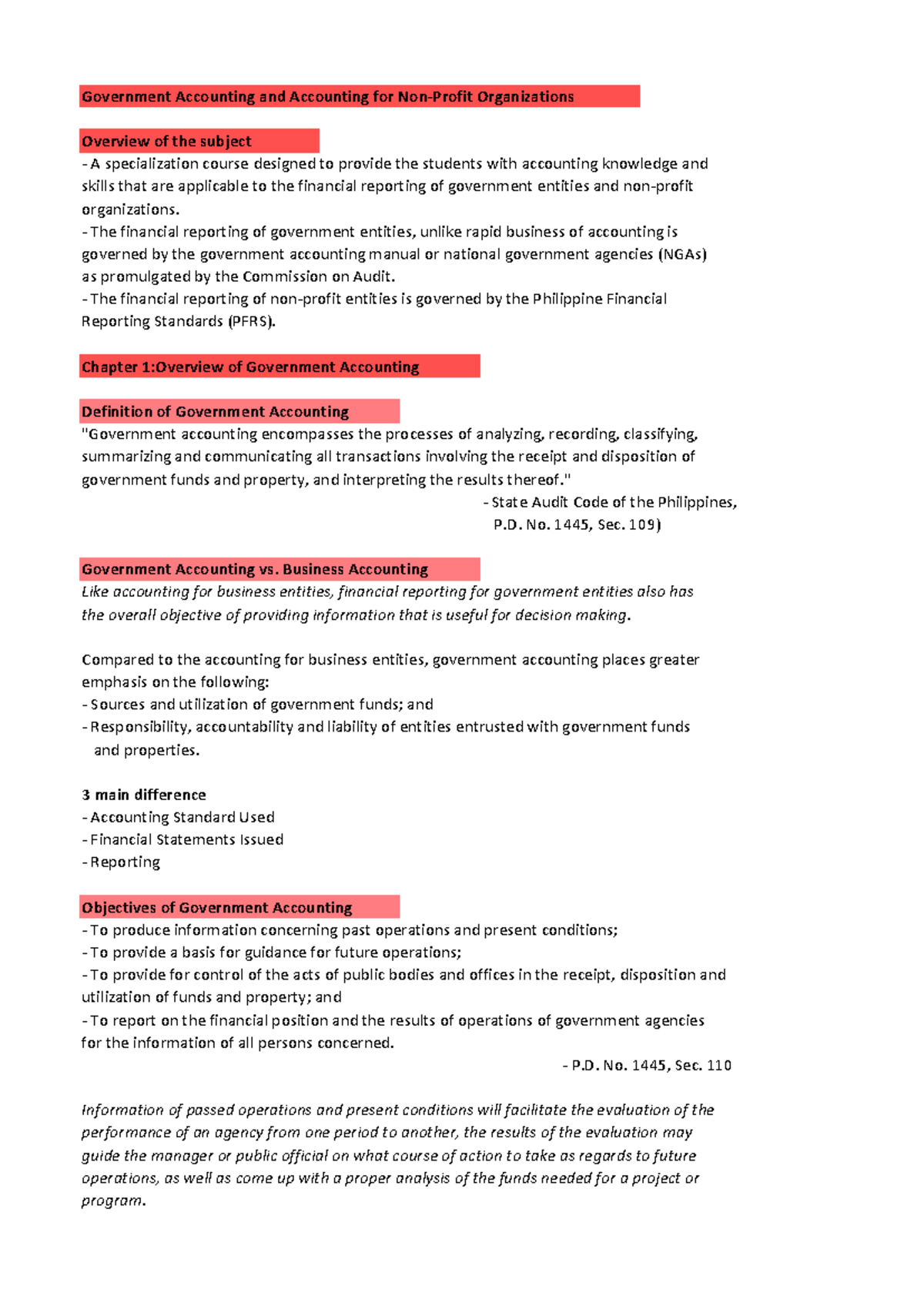 Chapter 1 - Introduction to Government Accounting: Key Concepts and ...