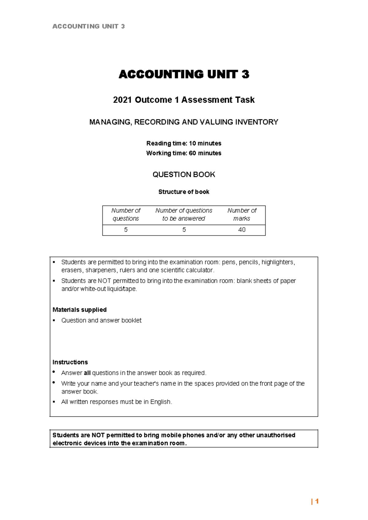 12ACC U3 AOS1B 2021 SAC Inventory Management Q&A Guide - Studocu