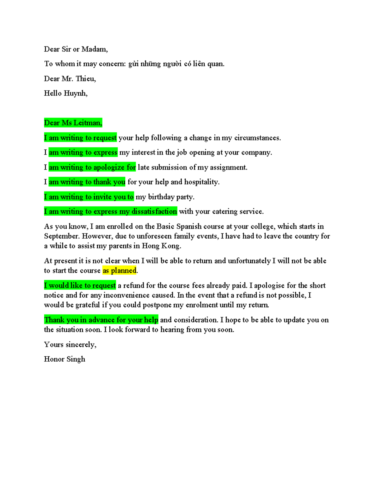 Effective Email Templates for Various Communicative Purposes - Studocu