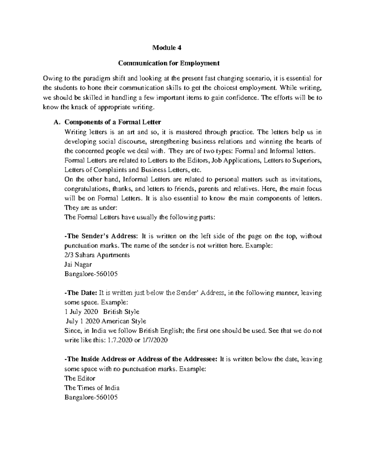 Module 4: Mastering Communication Skills for Employment - Studocu