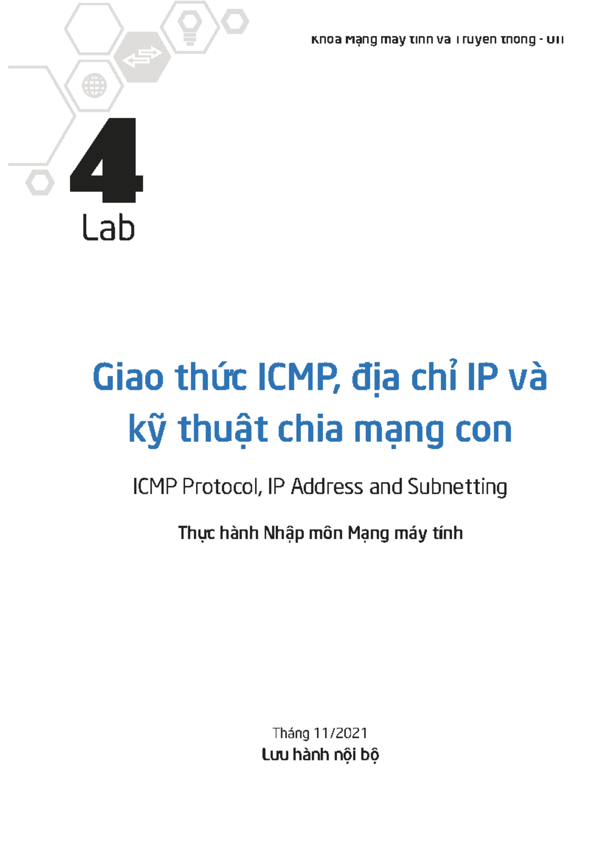 Lab4 - ICMP and IP Addressing Techniques in Network Protocols - Studocu