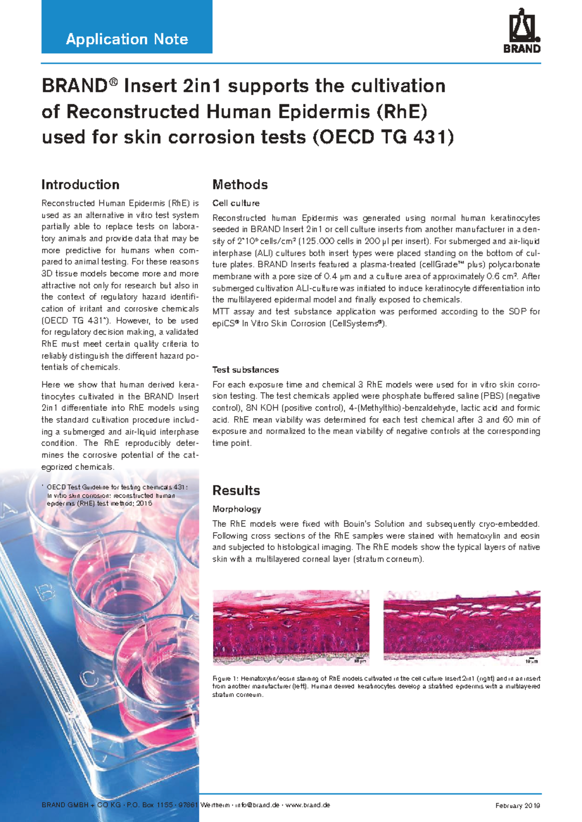 Application note Brand Inserts 2in1 skin corrosion - Application Note ...