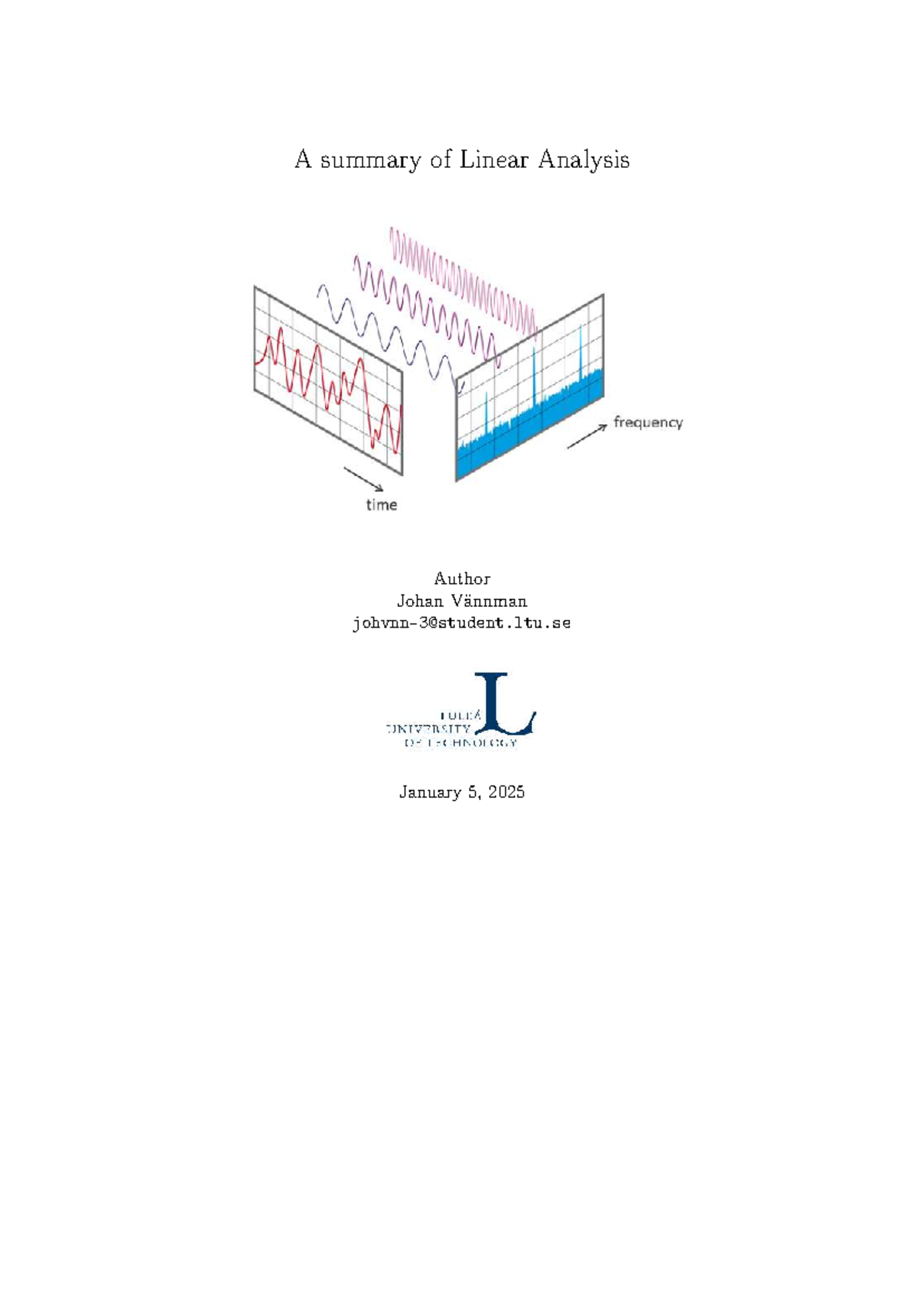 Linear Analysis (Course Code: LA101) - Comprehensive Summary - Studocu