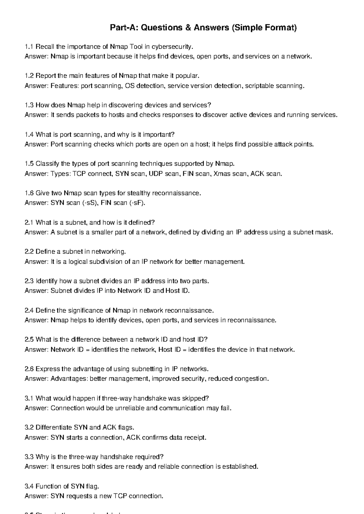 Nmap Network Security Q&A: Key Concepts and Features - Studocu