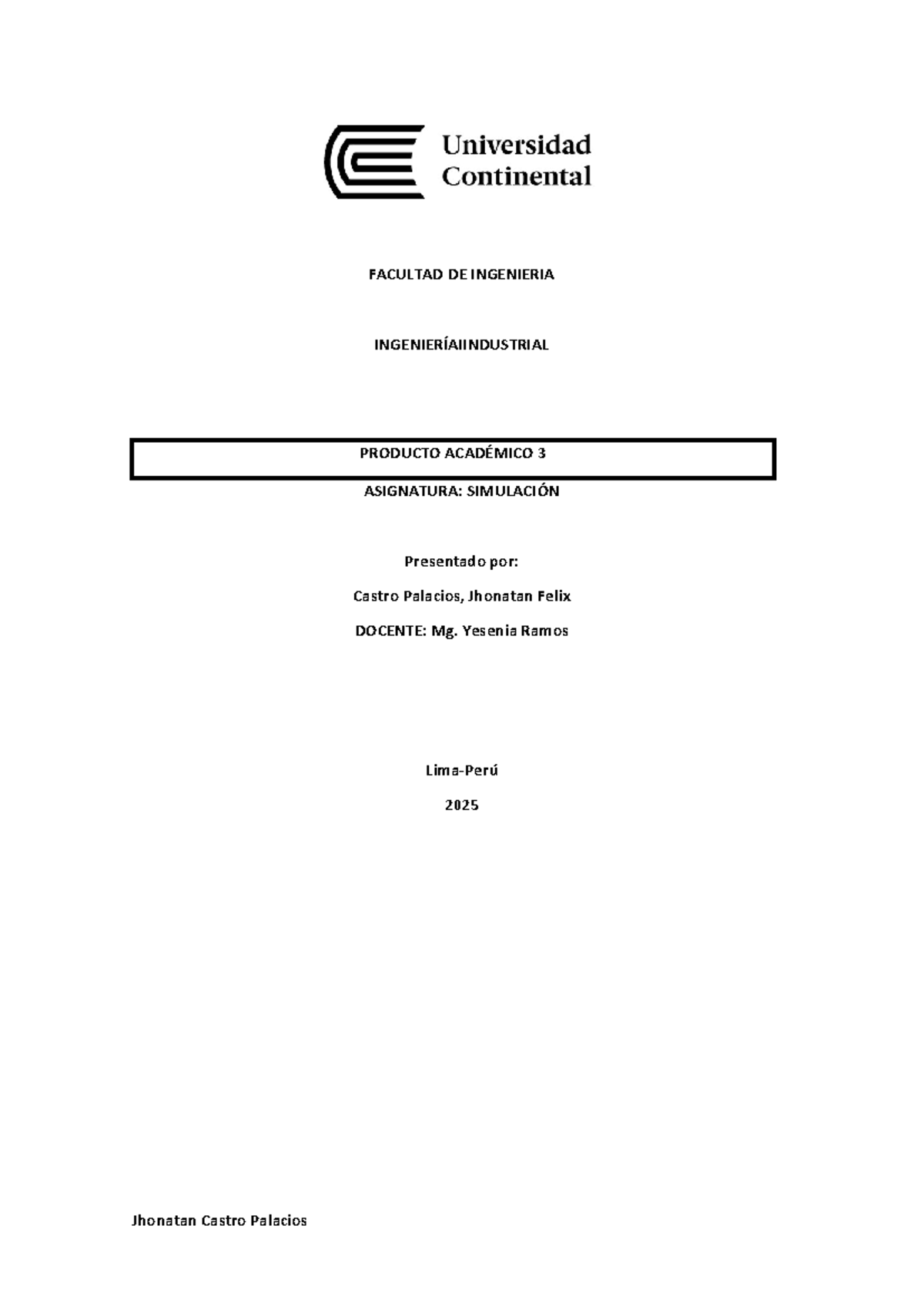 PA3 Simulación: Estudio de Caso en Sistemas de Colas - Document Preview